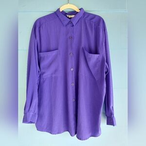 90s Vintage Eletric Purple Button Down Shirt